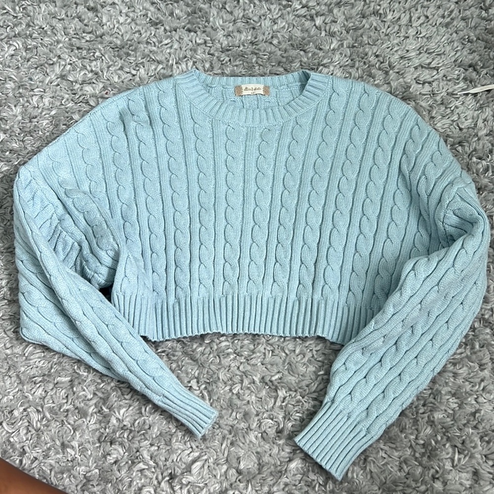 Altar’d state baby blue cropped sweater